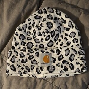 Carhartt grey cheetah beanie NWOT never worn